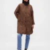 Παλτό αυτοκινήτου Oversized από μείγμα μαλλιού με μοτίβο Houndstooth