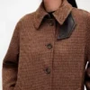 Παλτό αυτοκινήτου Oversized από μείγμα μαλλιού με μοτίβο Houndstooth