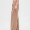 Παντελόνι 365 με ψηλή μέση, από βουρτσισμένο twill και πτυχώσεις