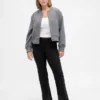 Παντελόνι χαμηλής μέσης με φαρδιά γραμμή από διπλό πλεκτό ύφασμα