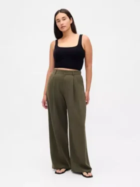 Παντελόνι Curvy 365 με πτυχές και ψηλή μέση