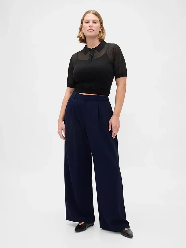 Παντελόνι Curvy 365 με πτυχές και ψηλή μέση