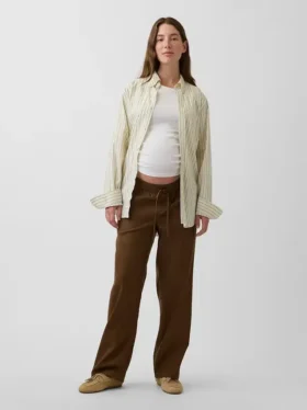 Παντελόνι εγκυμοσύνης από twill κάτω από την κοιλιά