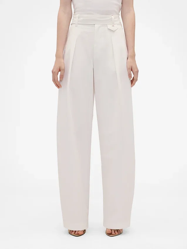 Παντελόνι GAP × Victoria Beckham με ψηλή μέση και πτυχωτό τόξο