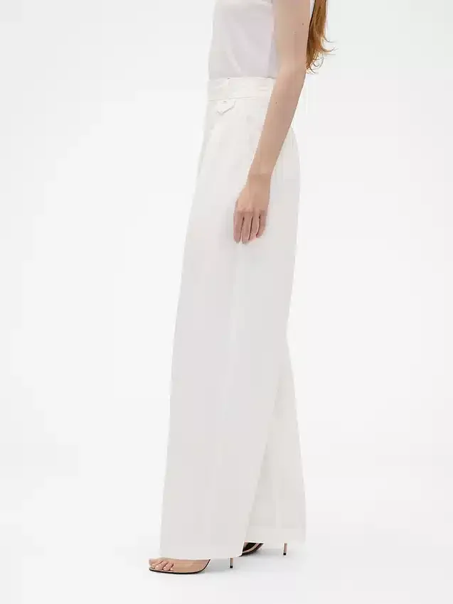 Παντελόνι GAP × Victoria Beckham με ψηλή μέση και πτυχωτό τόξο