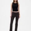 Παντελόνια χαμηλής μέσης από twill, μακρύ και στενό
