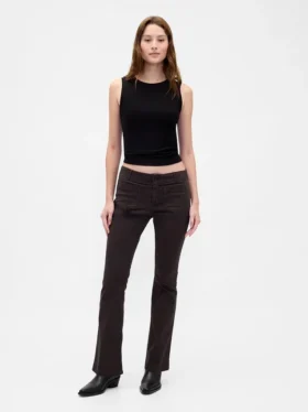 Παντελόνια χαμηλής μέσης από twill, μακρύ και στενό