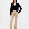 Παντελόνια χαμηλής μέσης από twill, μακρύ και στενό