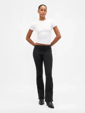 Παντελόνια χαμηλής μέσης από twill, μακρύ και στενό