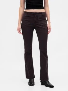 Παντελόνια χαμηλής μέσης από twill, μακρύ και στενό