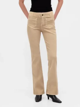 Παντελόνια χαμηλής μέσης από twill, μακρύ και στενό