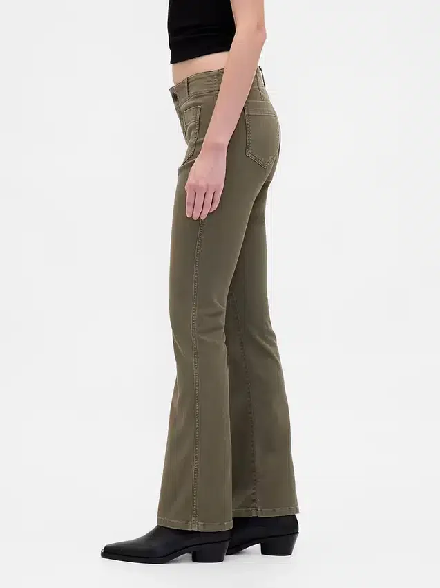 Παντελόνια χαμηλής μέσης από twill, μακρύ και στενό