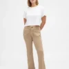 Παντελόνια χαμηλής μέσης από twill, μακρύ και στενό