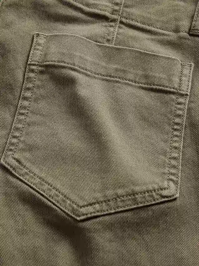 Παντελόνια χαμηλής μέσης από twill, μακρύ και στενό