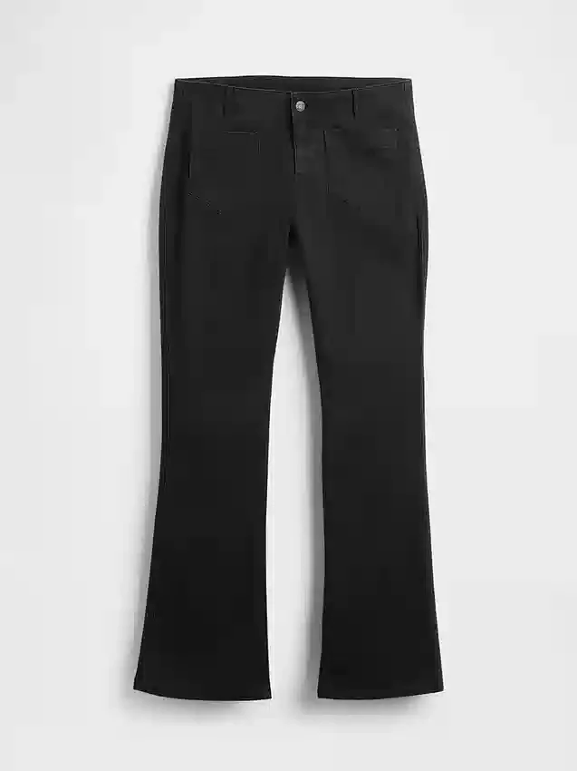 Παντελόνια χαμηλής μέσης από twill, μακρύ και στενό