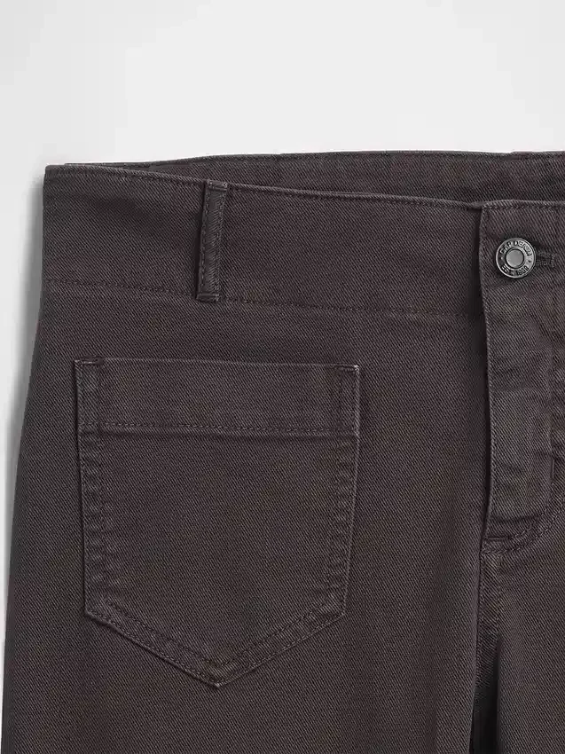 Παντελόνια χαμηλής μέσης από twill, μακρύ και στενό