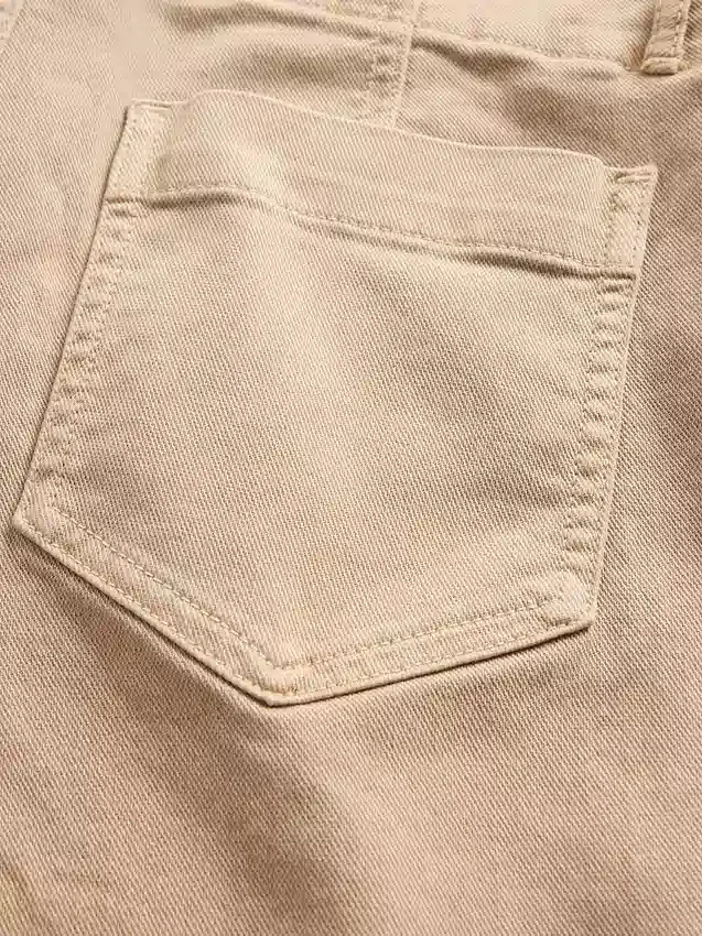 Παντελόνια χαμηλής μέσης από twill, μακρύ και στενό