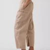 Παντελόνια μεσαίου ύψους από twill, άνετα, με φαρδύ πόδι