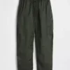 Παντελόνια μεσαίου ύψους από twill, άνετα, με φαρδύ πόδι