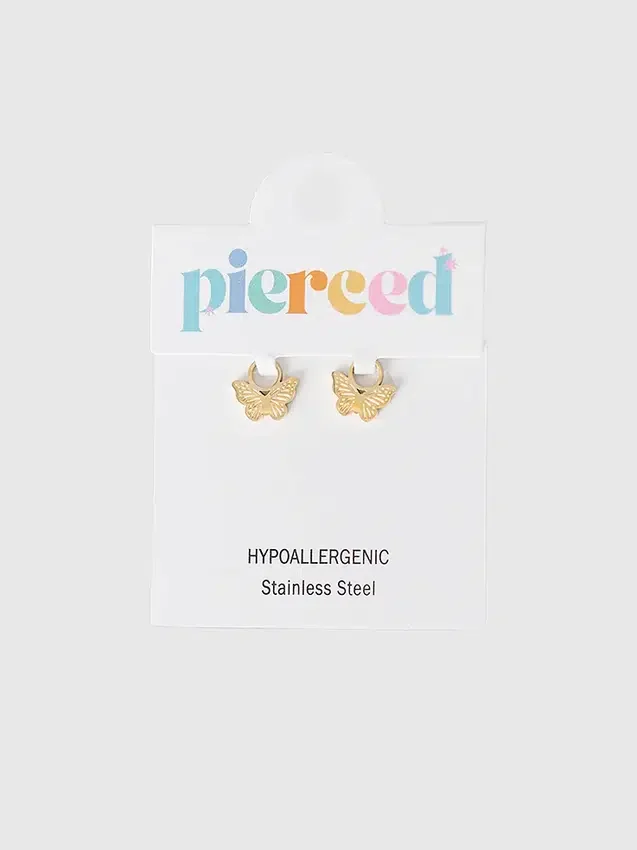 Pierced Co Κλασικό μενταγιόν πεταλούδα για σκουλαρίκια Huggie
