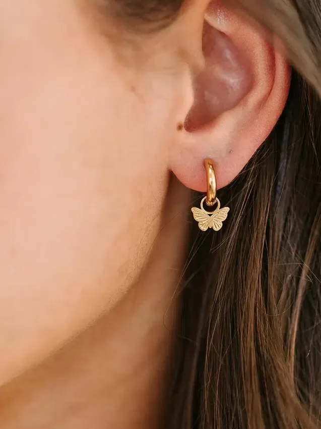 Pierced Co Κλασικό μενταγιόν πεταλούδα για σκουλαρίκια Huggie