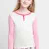 Πιτζάμα Henley με χρωματικά μπλοκ