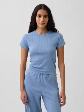 Πιτζάμα T-shirt με πλέξη Pointelle