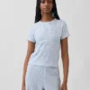 Πιτζάμα T-shirt με πλέξη Pointelle