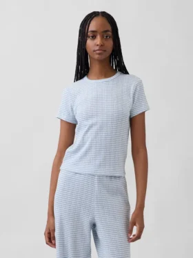 Πιτζάμα T-shirt με πλέξη Pointelle