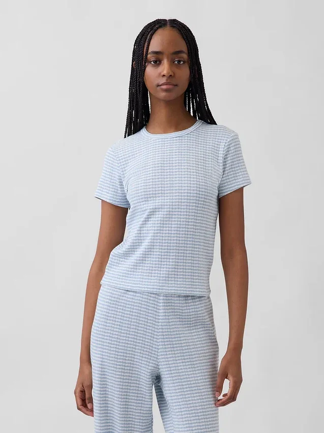 Πιτζάμα T-shirt με πλέξη Pointelle