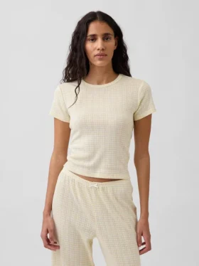 Πιτζάμα T-shirt με πλέξη Pointelle