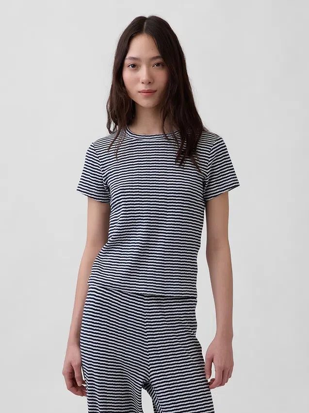 Πιτζάμα T-shirt με πλέξη Pointelle