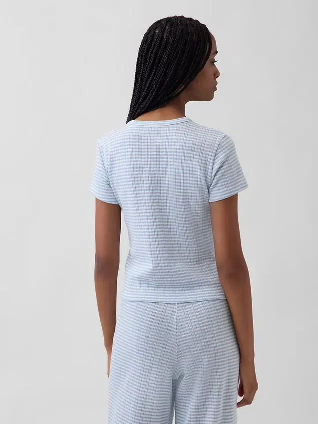 Πιτζάμα T-shirt με πλέξη Pointelle