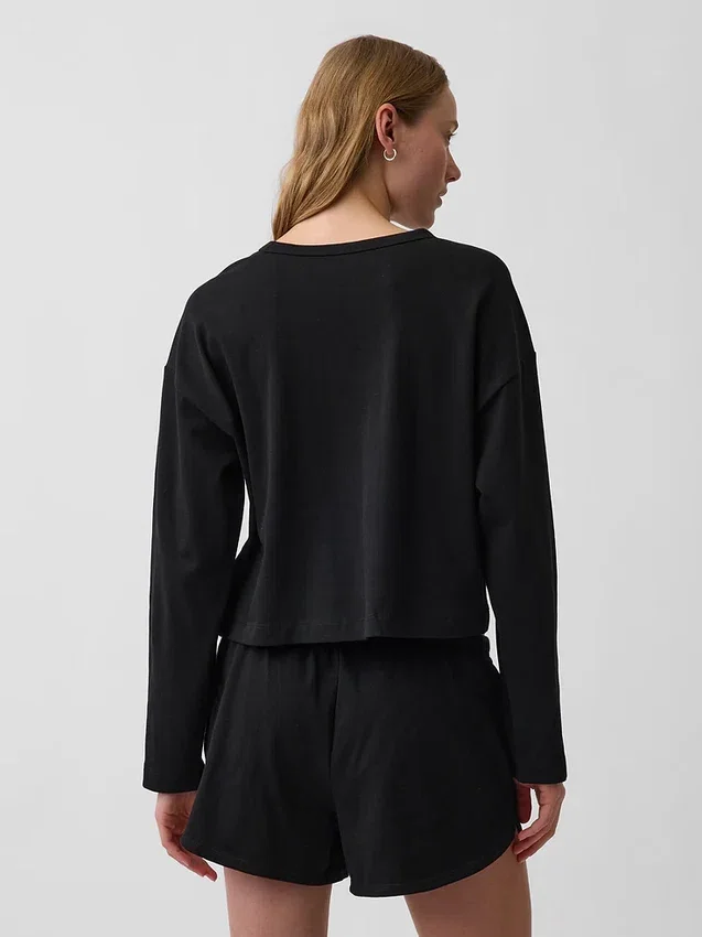 Πλεκτό Oversized Κοντό Pουκάμισο