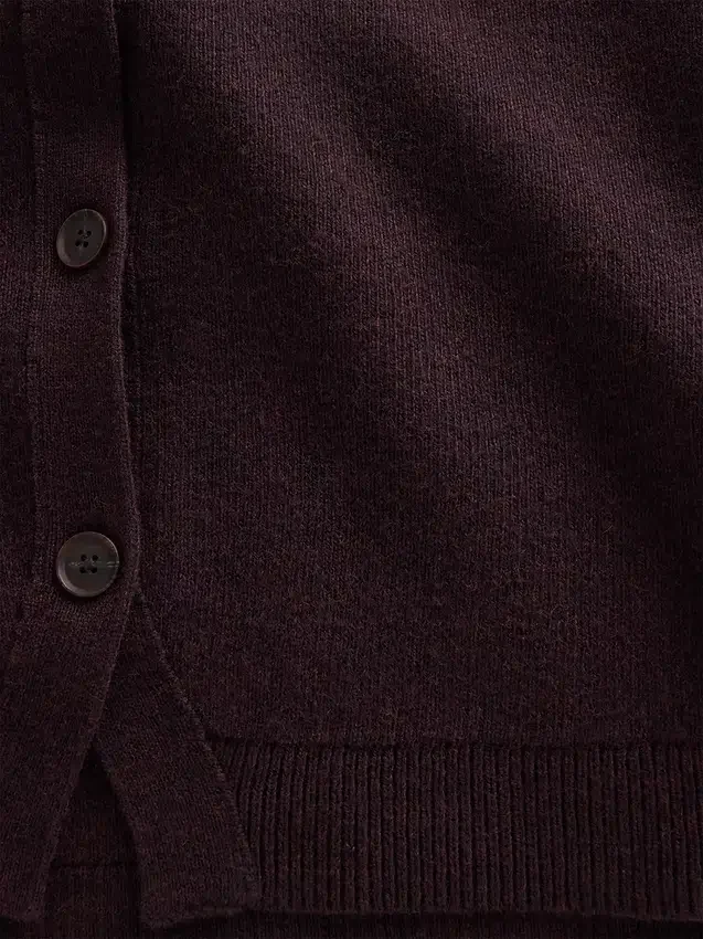 Πλεκτό πουλόβερ με χαλαρή εφαρμογή και V-neck από μείγμα βαμβακιού