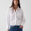 Πουκάμισο από οργανικό βαμβακερό ποπλίν σε oversized κροπ στυλ