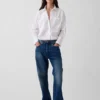 Πουκάμισο από οργανικό βαμβακερό ποπλίν σε oversized κροπ στυλ
