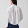 Πουκάμισο από οργανικό βαμβακερό ποπλίν σε oversized κροπ στυλ