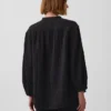 Πουκάμισο από βαμβακερό γάζι σε oversized γραμμή χωρίς γιακά