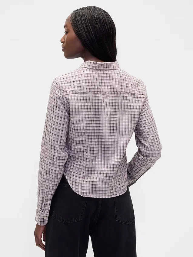 Πουκάμισο φλάνελ με καρό μοτίβο και εφαρμοστή γραμμή