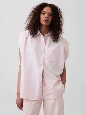 Πουκάμισο GAP × Hfr Ultrasoft Denim με φαρδιούς ώμους από τη συλλογή της Nicole Benefield