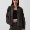 Πουκάμισο Oversized με κουμπιά μπροστά από βαρύ French Terry
