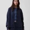 Πουκάμισο Oversized με κουμπιά μπροστά από βαρύ French Terry