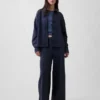 Πουκάμισο Oversized με κουμπιά μπροστά από βαρύ French Terry