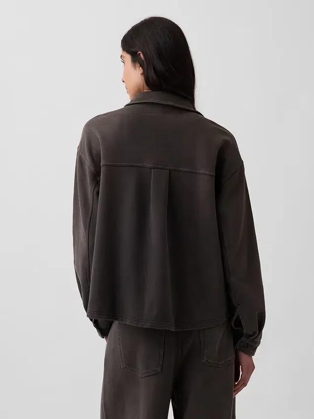 Πουκάμισο Oversized με κουμπιά μπροστά από βαρύ French Terry