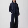 Πουκάμισο Oversized με κουμπιά μπροστά από βαρύ French Terry