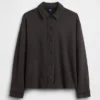 Πουκάμισο Oversized με κουμπιά μπροστά από βαρύ French Terry
