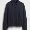 Πουκάμισο Oversized με κουμπιά μπροστά από βαρύ French Terry