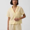Πουκάμισο πιτζάμας από τσαλακωμένο γάζι σε oversized γραμμή