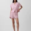 Πουκάμισο πιτζάμας από τσαλακωμένο γάζι σε oversized γραμμή